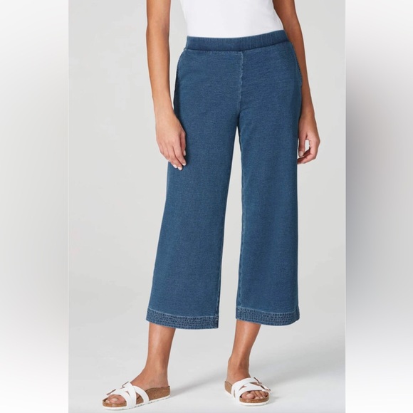 J. Jill Pants - Pure Jill Indigo Wide Leg Cropped Pull On Pants Large